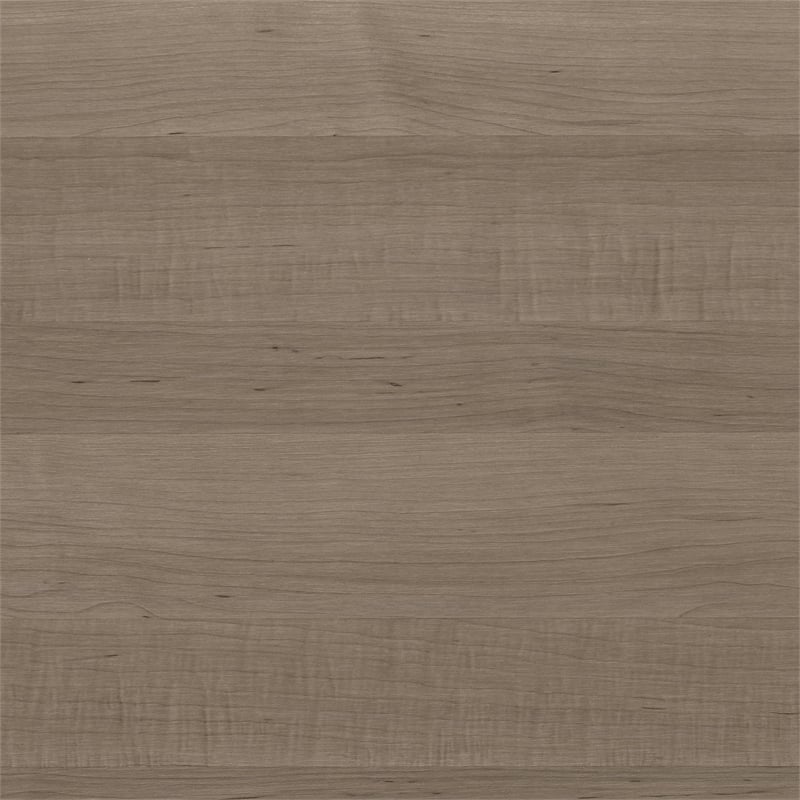 Pemberly Row Engineered Wood 60W L Shaped Desk Hutch and Lateral File - Ash Gray