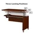 Pemberly Row 72W Sit to Stand L Desk with Hutch in Hansen Cherry
