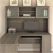 Pemberly Row Contemporary 60W Wood Hutch for L Shaped Desk in Gray