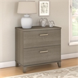 Pemberly Row Contemporary 2 Drawer File Cabinet in Ash Gray Finish
