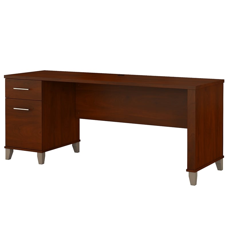 Pemberly Row 72W Office Desk with Drawers in Hansen Cherry - Eng Wood