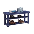Pemberly Row Modern Utility Mudroom Bench in Blue Wood Finish