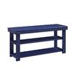 Pemberly Row Modern Utility Mudroom Bench in Blue Wood Finish