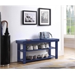Pemberly Row Modern Utility Mudroom Bench in Blue Wood Finish
