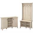 Pemberly Row Contemporary Entryway Storage Set in Antique White