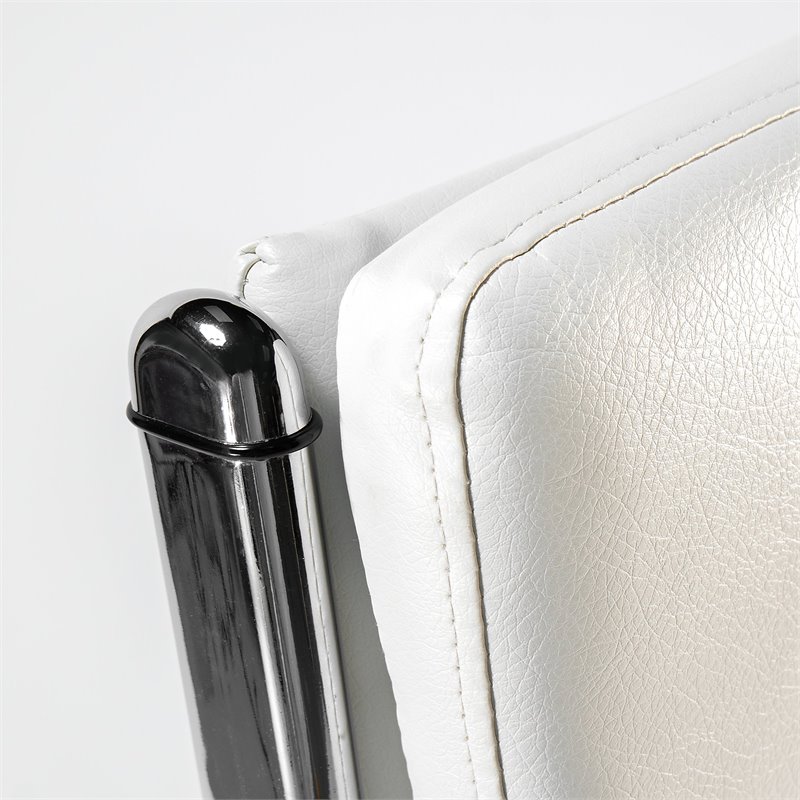 Pemberly Row Modern High Back Leather Executive Chair in White