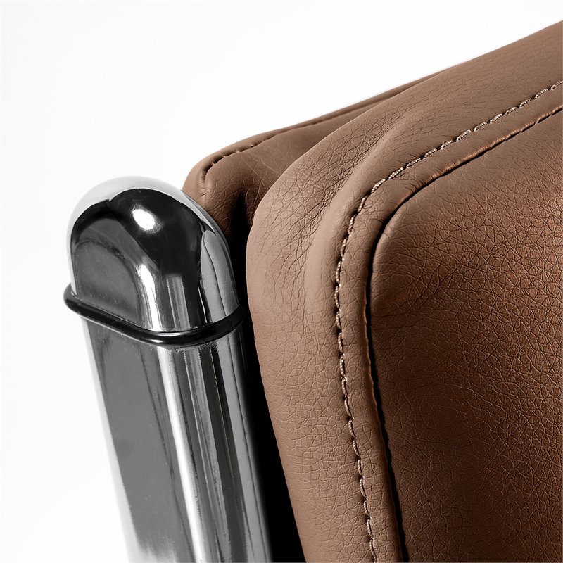 Pemberly Row High Back Contemporary Faux Leather Executive Office Chair in Tan