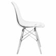 Pemberly Row Dining Side Chair With Acrylic Eiffel Base in Clear Set of 2