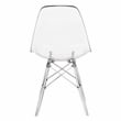 Pemberly Row Dining Side Chair With Acrylic Eiffel Base in Clear Set of 2