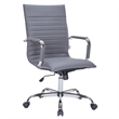 Pemberly Row High Back Leatherette Executive Swivel Office Chair in Gray