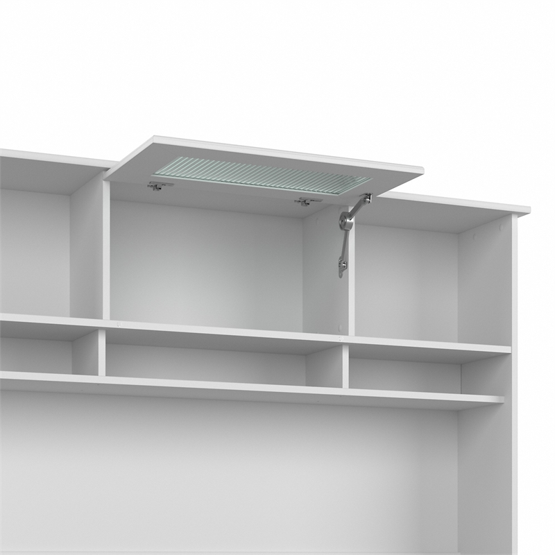 Pemberly Row Modern 60W Hutch with door in White - Engineered Wood