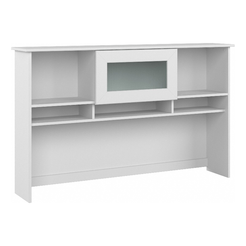 Pemberly Row Modern 60W Hutch with door in White - Engineered Wood