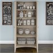 Pemberly Row Kitchen Pantry Cabinet with Doors in Antique White