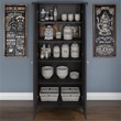 Pemberly Row Kitchen Pantry Cabinet with Doors in Vintage Black
