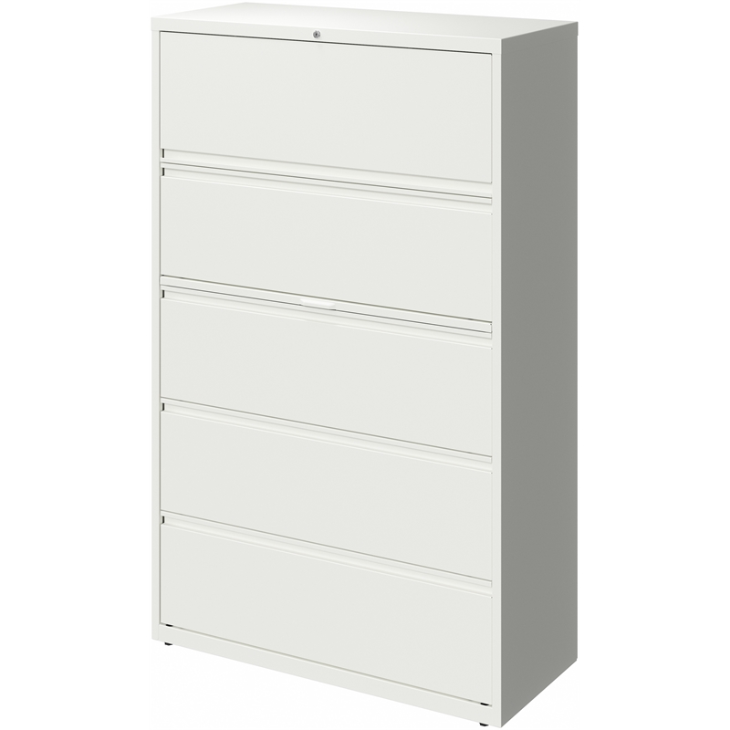 Pemberly Row 42-in Wide 5 Drawer Metal Lateral Filing Cabinet White