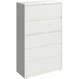 Pemberly Row 42-in Wide 5 Drawer Metal Lateral Filing Cabinet White