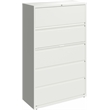 Pemberly Row 42-in Wide 5 Drawer Metal Lateral Filing Cabinet White