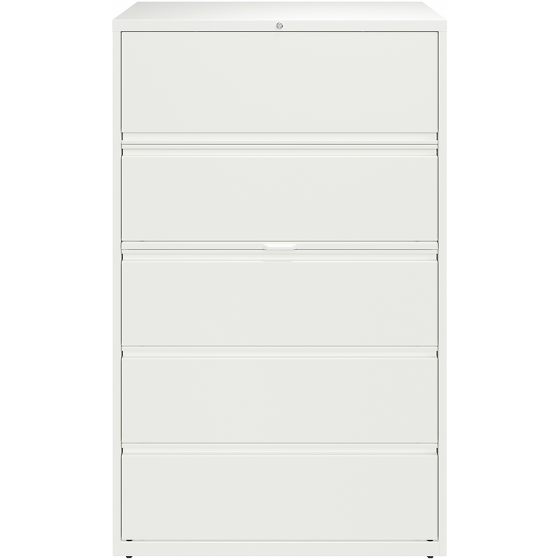 Pemberly Row 42-in Wide 5 Drawer Metal Lateral Filing Cabinet White