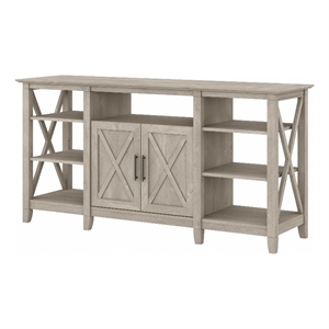 Pemberly Row Modern Tall TV Stand for 65 Inch TV in Washed Gray