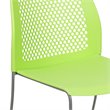 Pemberly Row Perforated Plastic Sled Base Stacking Chair in Green