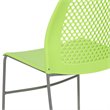 Pemberly Row Perforated Plastic Sled Base Stacking Chair in Green