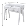 Pemberly Row Modern Deluxe Two-Drawer Desk in White Wood Finish