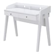 Pemberly Row Modern Deluxe Two-Drawer Desk in White Wood Finish