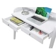 Pemberly Row Modern Deluxe Two-Drawer Desk in White Wood Finish