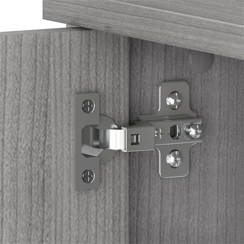 Pemberly Row Modern 72W Hutch in Platinum Gray - Engineered Wood