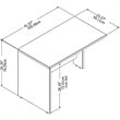 Pemberly Row 42W Desk Return in Platinum Gray - Engineered Wood