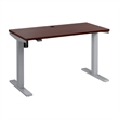 Pemberly Row 48W Height Adjustable Desk in Hansen Cherry - Engineered Wood
