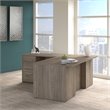 Pemberly Row 72W L Shaped Desk with Drawers in Modern Hickory - Engineered Wood
