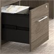 Pemberly Row 72W L Shaped Desk with Drawers in Modern Hickory - Engineered Wood