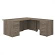 Pemberly Row 72W L Shaped Desk with Drawers in Modern Hickory - Engineered Wood