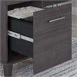 Pemberly Row 60W L Desk with Hutch & File Cabinet in Storm Gray