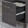 Pemberly Row Modern 72W L Desk with Hutch & Bookcase in Storm Gray
