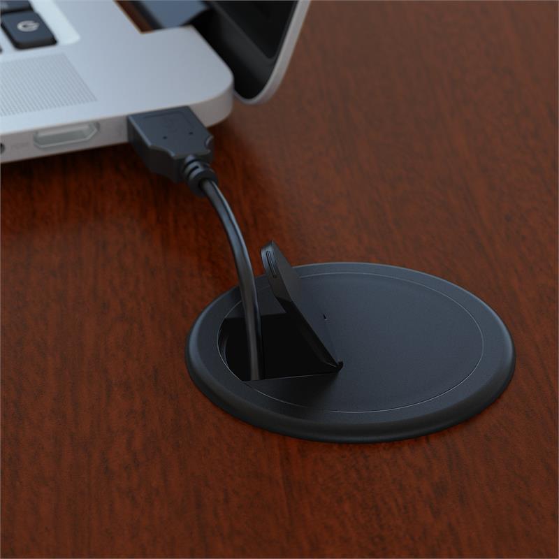 Pemberly Row 60W Office Desk with Drawers in Mahogany - Engineered Wood