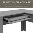 Pemberly Row 60W L Shaped Desk with Storage in Cape Cod Gray