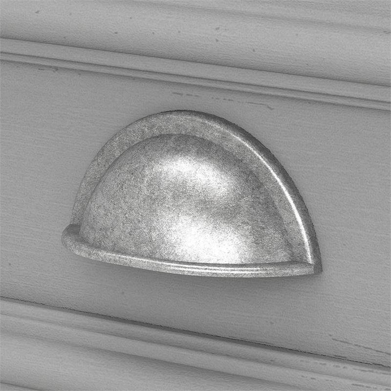 Pemberly Row 60W L Shaped Desk with Storage in Cape Cod Gray