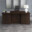 Pemberly Row 72W x 36D Executive Desk in Black Walnut - Engineered Wood