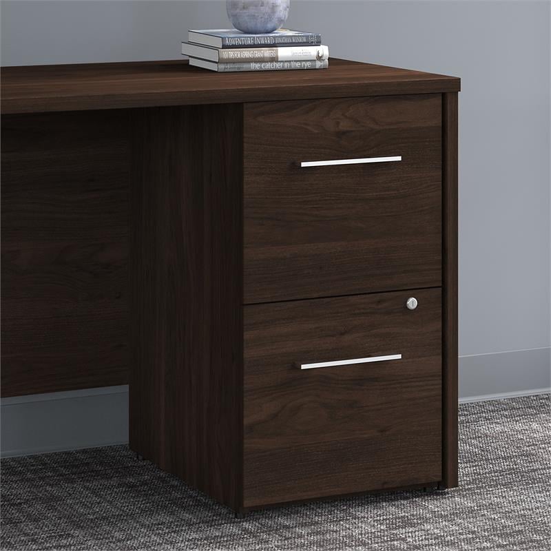 Pemberly Row 16W 2 Drawer File Cabinet in Black Walnut - Engineered Wood