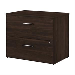 Pemberly Row 36W 2 Drawer Lateral File Cabinet in Black Walnut - Engineered Wood