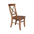 Pemberly Row Set of Two Solid Wood X-Back Chairs in Distressed Oak