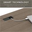 Pemberly Row L Shaped Desk with Hutch & File Cabinet in Ash Gray