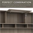 Pemberly Row L Shaped Desk with Hutch & File Cabinet in Ash Gray