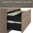 Pemberly Row L Shaped Desk with Hutch & File Cabinet in Ash Gray