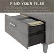 Pemberly Row Wood 60W Office Desk with File Cabinet & Bookcase in Gray
