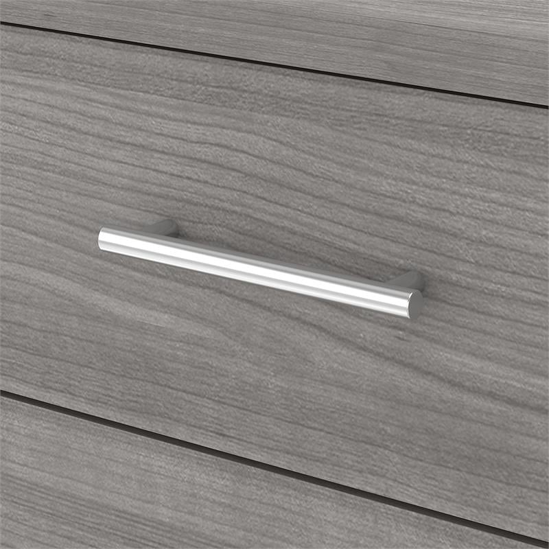 Pemberly Row 72W Office Desk with Drawers in Platinum Gray - Engineered Wood