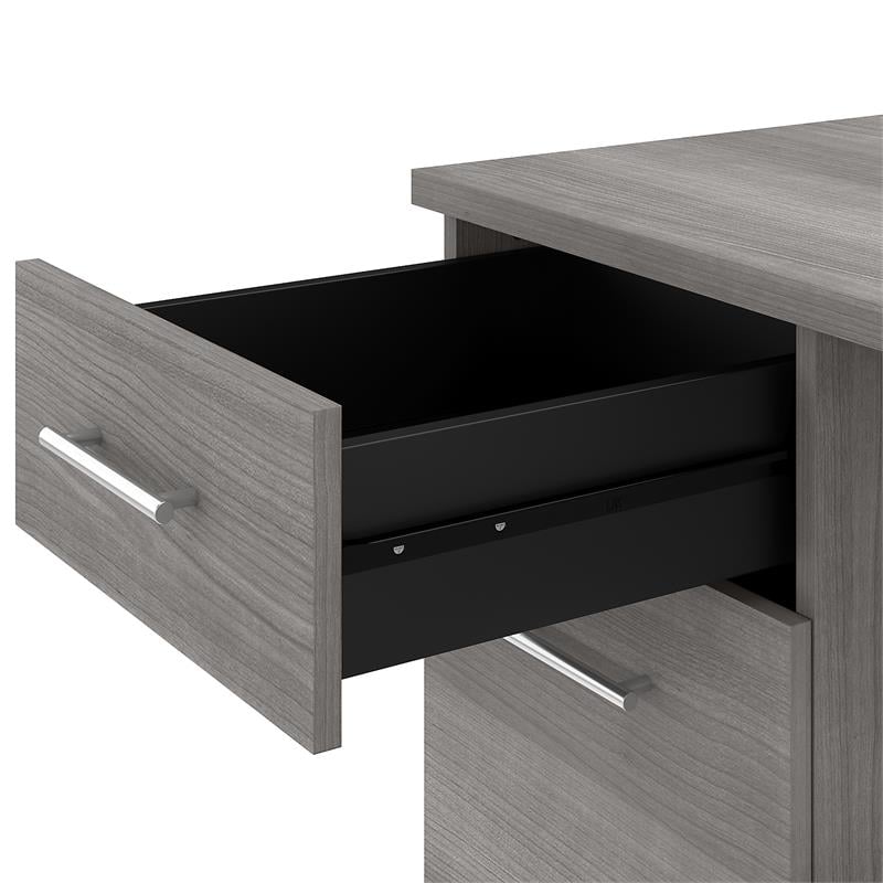 Pemberly Row 72W Office Desk with Drawers in Platinum Gray - Engineered Wood