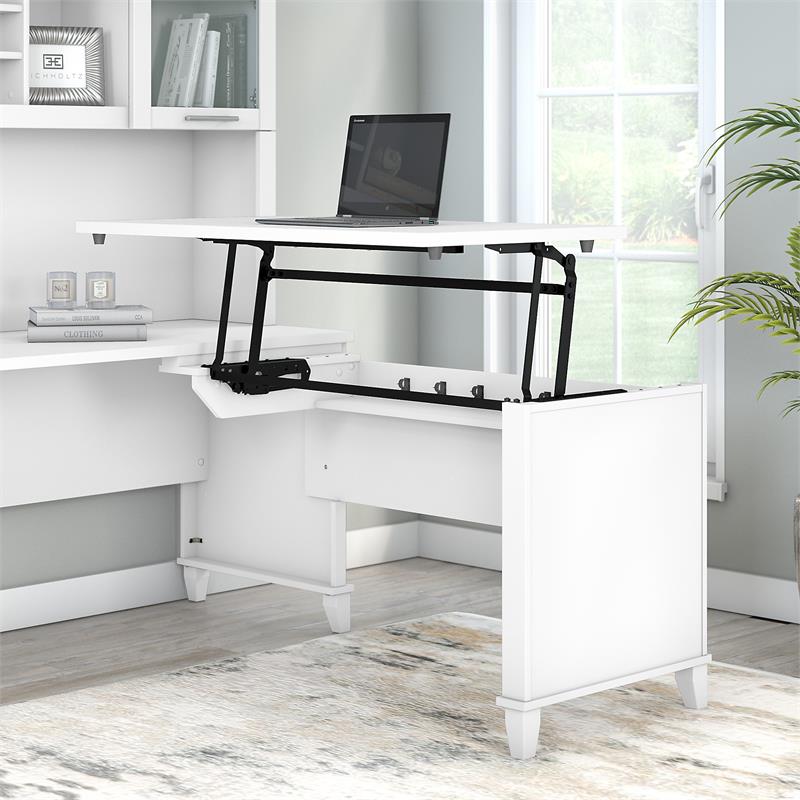 Pemberly Row 42W 3 Position Sit to Stand Return in White - Engineered Wood